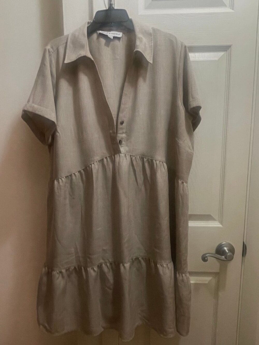 Emma and Michele Short Sleeve Tiered Babydoll Dress Size: 2x Women